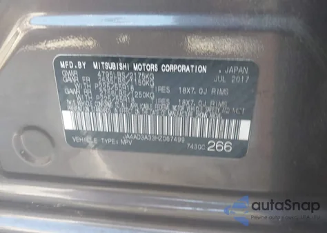 2017 Mitsubishi Outlander Sel z USA, uszkodzony, nr VIN JA4AD3A33HZ067499